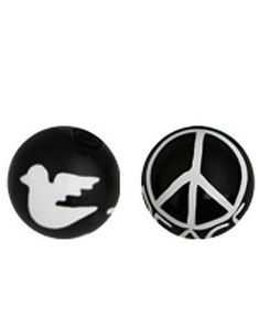 Peace - Svart Akrylkula