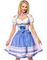 Ljusrosa Lyxig Dirndl-Oktoberfestklänning i Lyxkvalitet med Rutigt Förkläde