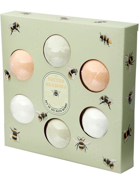 6-Pack Nectar Meadows - Badbomber med Apelsinblomster- och Honungsdoft i Presentförpackning 420 gram