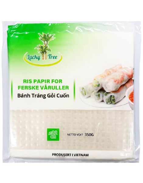 Lucky Tree Firkantede Rispapir til Ferske Vårruller 22 cm 350 gram (Vietnam)