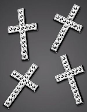 25 stk Silverfärgade Kors Charms
