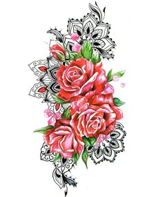 Pink Roses (Fake Tattoo)