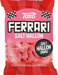 Toms Ferrari Salt Hallon - Bilformade Vingummibitar med Salt Hallonsmak 120 gram