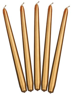 10 stk Guldfärgade Metalliska Kronljus 29 cm
