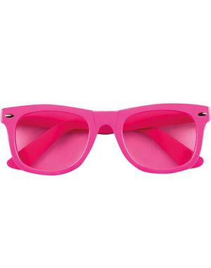 Neon Rosa Wayfarer Solglasögon med Rosa Glas