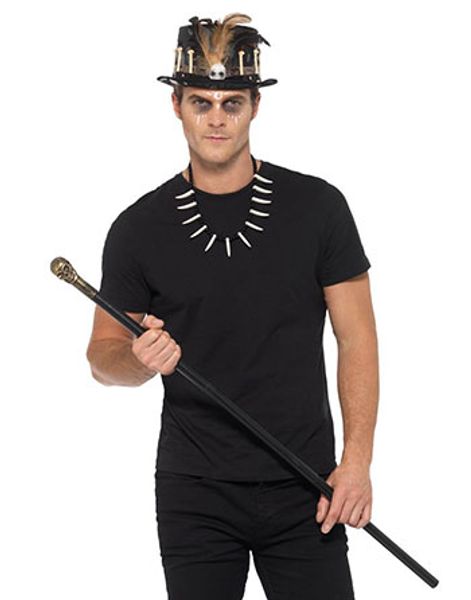 Voodoo Set med Hatt, Smycke och Käpp