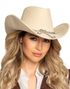 Kremfarget Cowboyhatt med Snor