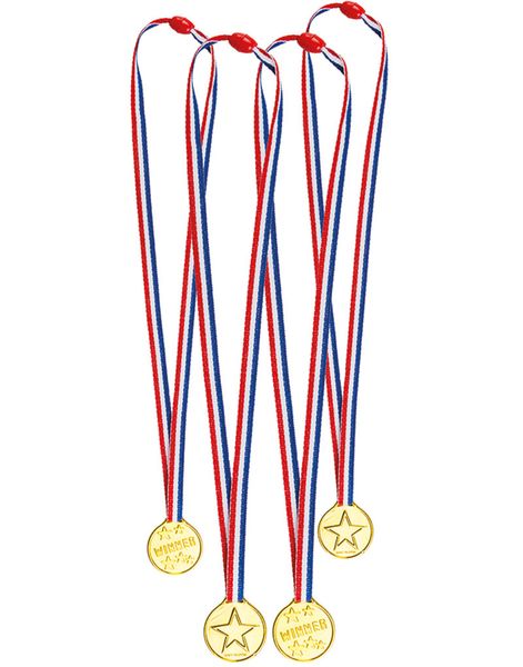 4 stk Medaljer med Band