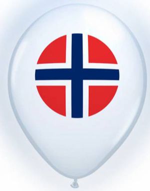 4 stk 23 cm Norge Latexballonger med LED-Ljus 