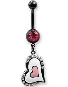 New Love Navelpiercing med Stenar - Vit