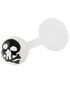 Labret m/Dödskalle - Vit/Svart - Strl 1,2x8x4mm