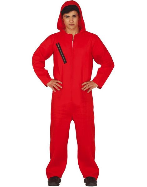 Rød Fange Jumpsuit-Kostyme til Mann