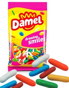 1 kg Damel Lakrits Comfits/Torpedoes - Färgglad Lakrits med Hårt Skal