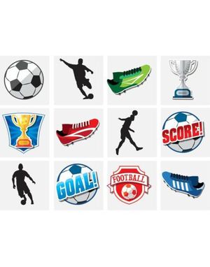 olika små fotbollstatueringar