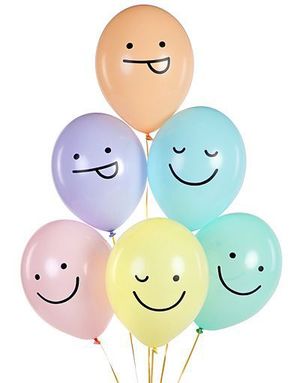 6 stk 30 cm Ballonger - Smilefjes Ballongbukett