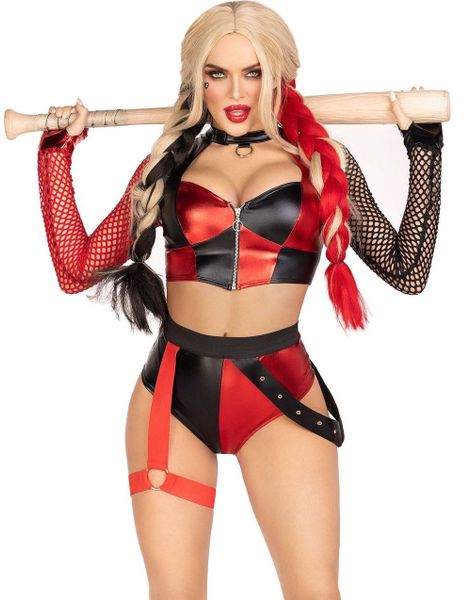 Crime Spree - Harley Quinn Inspirerad Maskeraddräkt För Damer