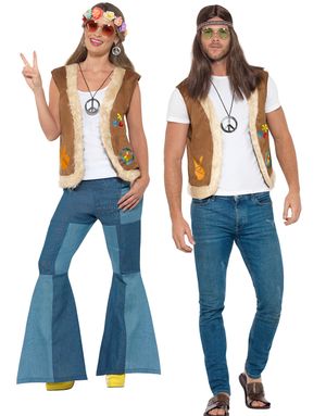 Brun Hippieväst med Fuskpäls 