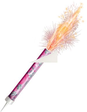 3 stk Rosa och Silverfärgade Tårtfacklor