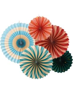 5 stk Sirkus Rosetter/Papirvifter -  Circus Party