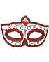 Röd Day of the Dead Ögonmask med Glitter