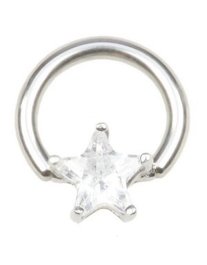 BCR Piercing med Stjärnformad Klar Sten