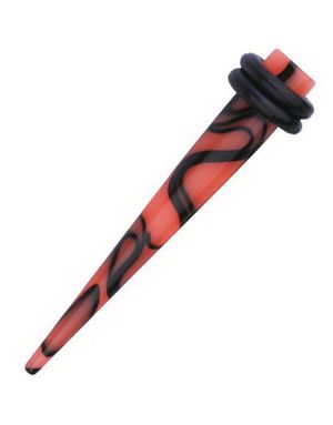 Spike Expander - Orange och Svart Akryl Piercing