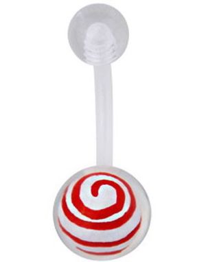 Hypnotize Me Navelpiercing - Vit/Röd