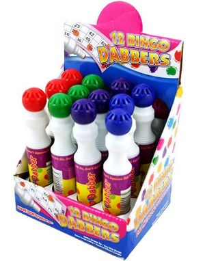 12 stk Bingo Dabbers / Hel Eske med Markeringstusjer i Assorterte Farger