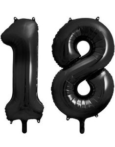 18 års ballonger - 86 cm svarta