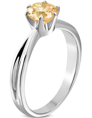 Isabella - Silverfärgad Stålring Prydd med Topaz CZ Sten