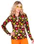 60's Mørk Blomstrete Hippie Kostymeskjorte til Dame - Large/X-Large