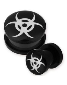 Biohazard - Svart Piercing Plugg
