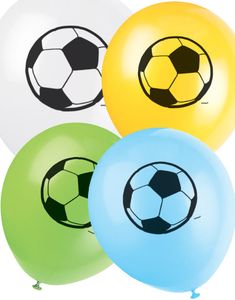 8 st Ballonger med Fotbollstryck i Blandade Färger 30 cm