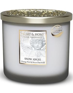 Snow Angel - Stort Ovalt Duftlys i Glass med 2 Veker