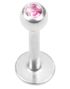 Shiny Stone - Labret Piercing med Rosa Sten